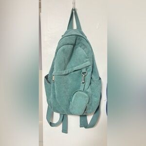 Corduroy Teal Backpack